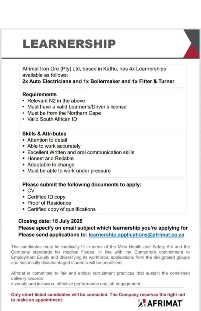 Afrimat Learnerships