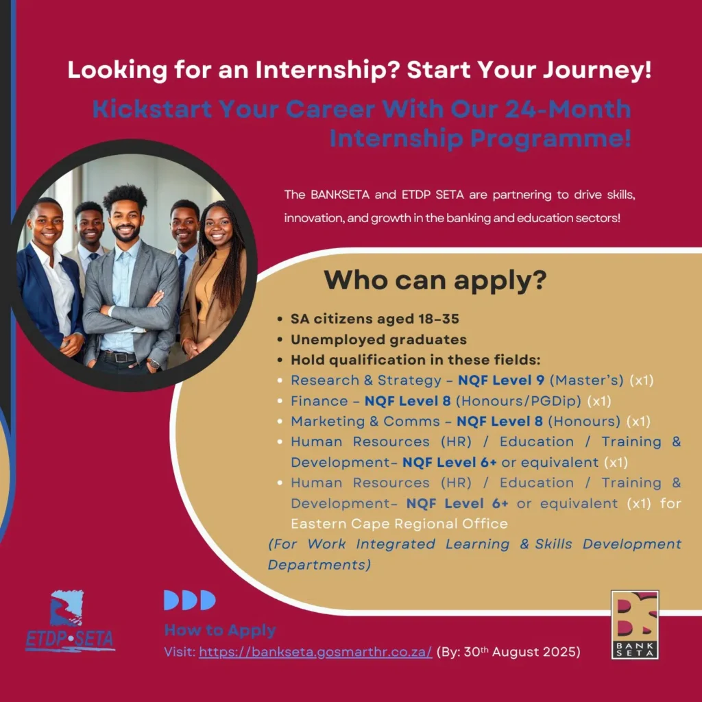 BANK SETA and ETDP SETA Graduate Internship Programme 2025