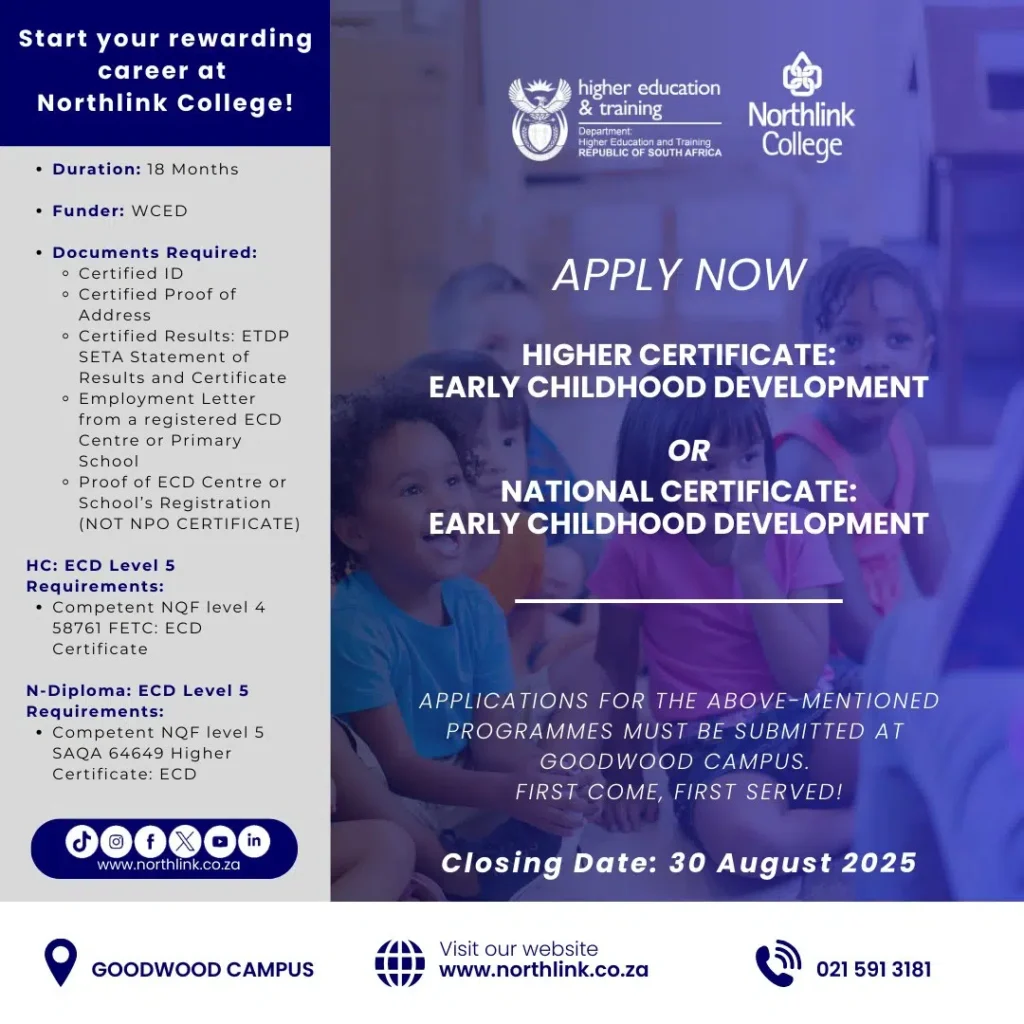 Northlink College Early Childhood Development (ECD) Learnership Programme 2025