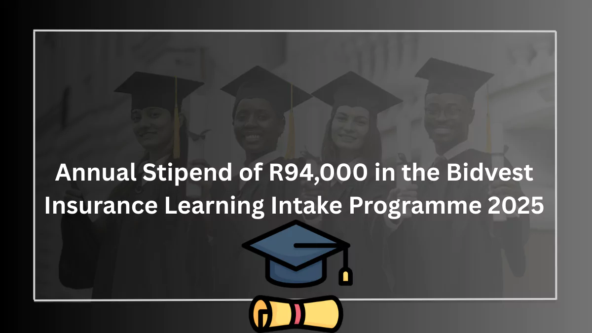Annual Stipend of R94,000 in the Bidvest Insurance Learning Intake Programme 2025