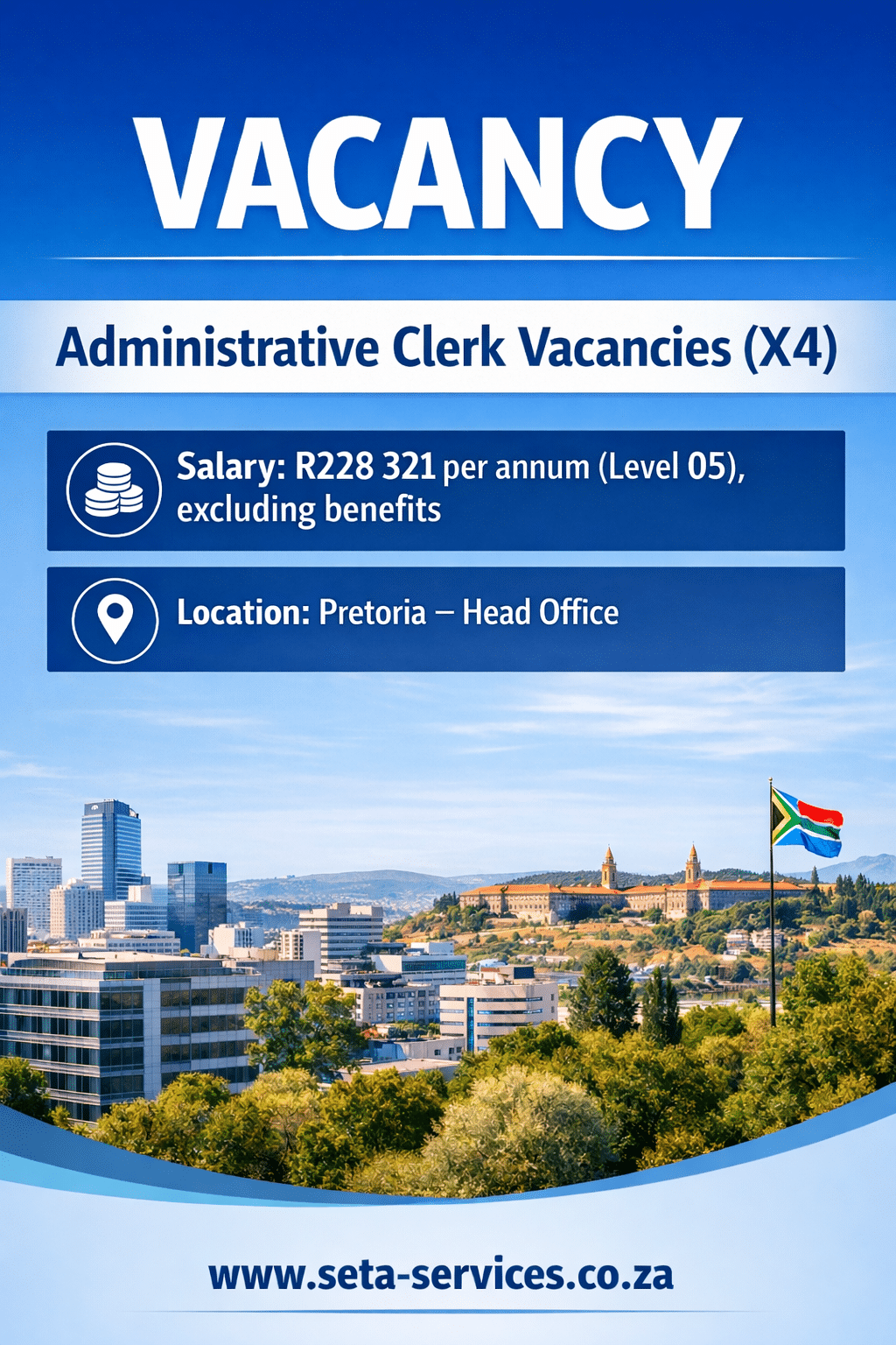 Administrative clerk vacancies in Pretoria