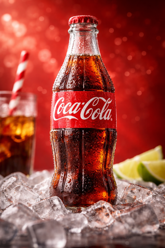 Chilled refreshment with Coca Cola and lime