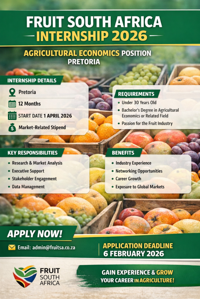 Fruit South Africa internship opportunity 2026