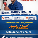 🔧 Learnership Programme – Unitary Installer (NQF Level 2) | 2026 Kick-start your career in technical skills