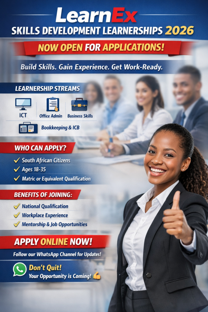 LearnEx learnerships 2026 Apply now