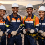 Young engineers at platinum mine