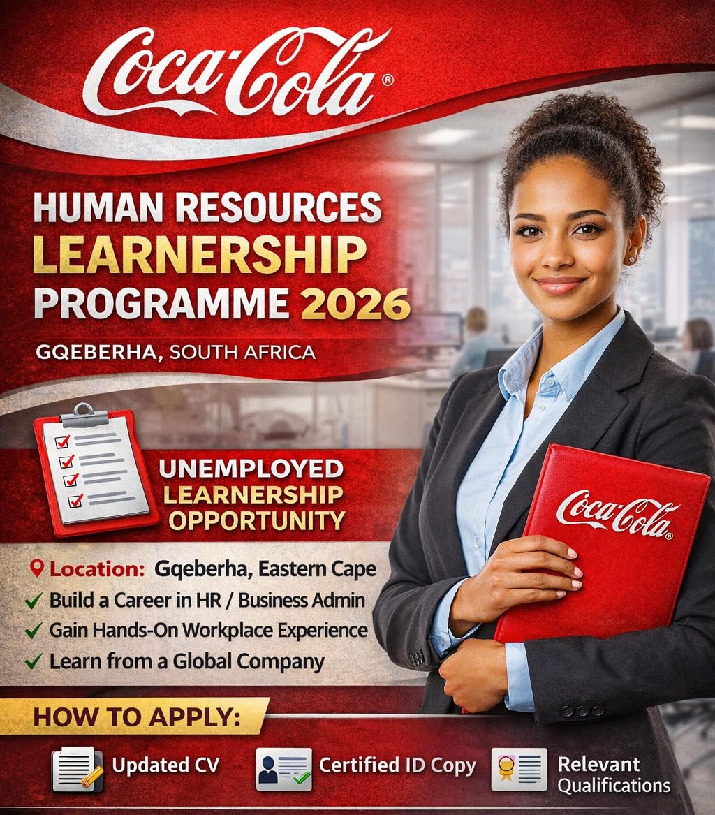 Coca Cola HR learnership opportunity in Gqeberha