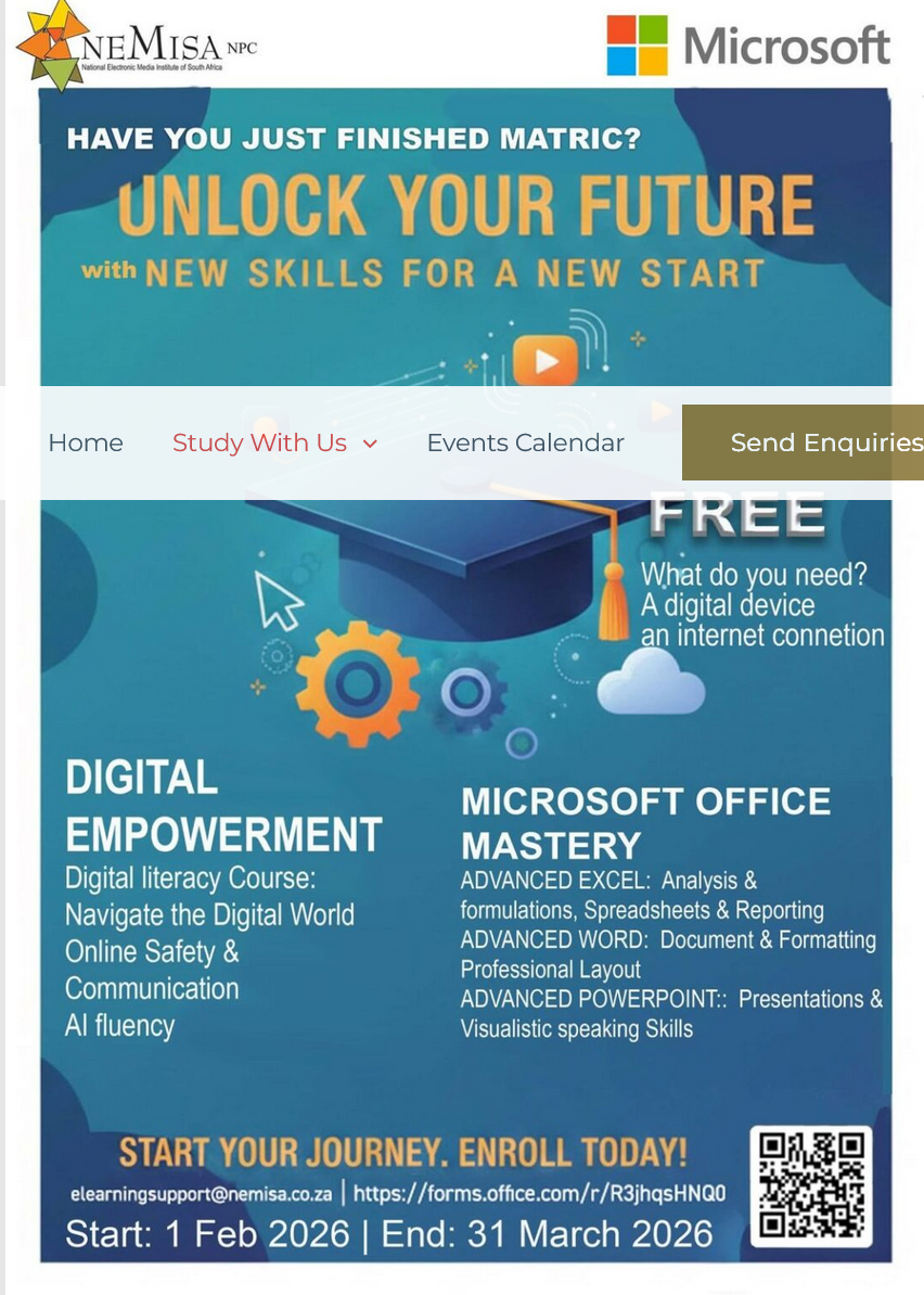 Screenshot 2026 03 09 at 19 57 34 Study at nemisa NEMISA