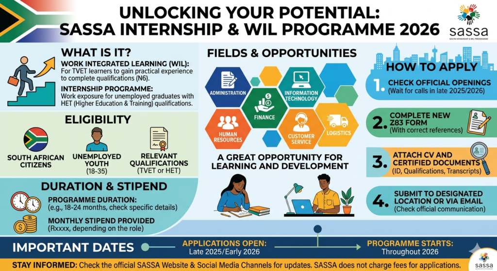 SASSA Internship & WIL Programme 2026 (R7 860 Stipend) – Apply Before 13 March 1 image 7995774d
