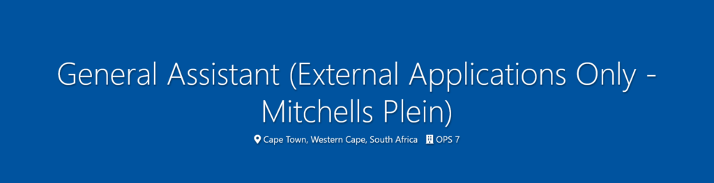 Screenshot 2026 04 09 at 10 23 46 General Assistant External Applications Only Mitchells Plein Cashbuild Limited Career Page
