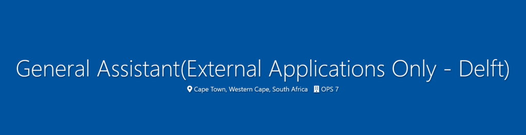 Screenshot 2026 04 09 at 10 30 42 General AssistantExternal Applications Only Delft Cashbuild Limited Career Page
