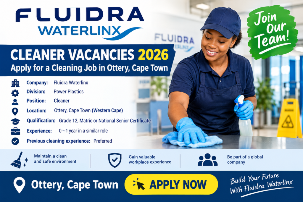 Fluidra Waterlinx Cleaner Vacancies 2026: Apply for a Cleaning Job in Ottery, Cape Town 1 Fluidra Waterlinx Cleaner Vacancies 2026